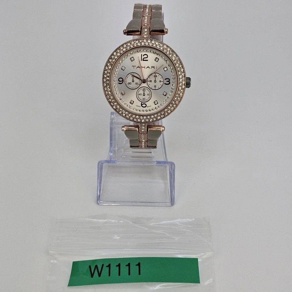 40MM Women's Watch Gray Dial Two Tone Bracelet Band 6.5
